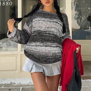 Grey Casual Women's Knit Sweater